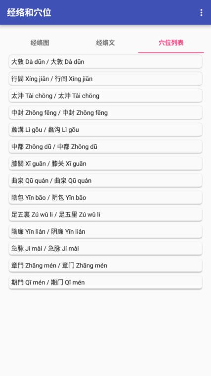 中医经络穴位流注