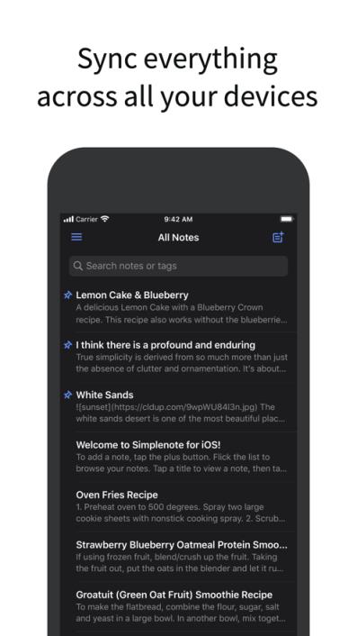 Simplenote app
