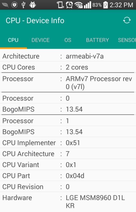 CPU设备信息CPU Device Info
