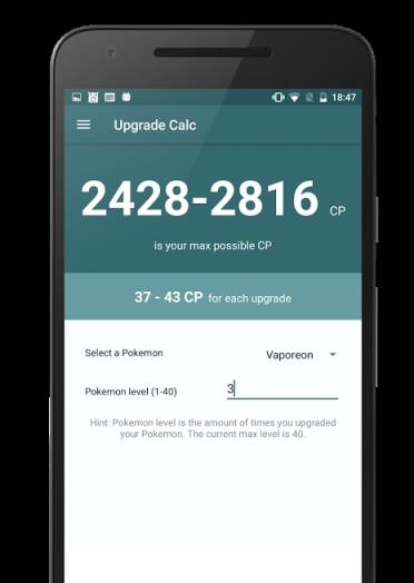 Pokemon go宠物战力进化计算器
