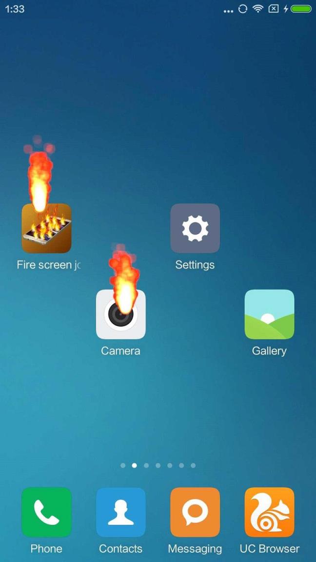 手机冒火屏幕恶搞软件
